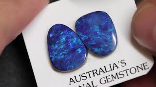 8.30 cts Australian Opal, Doublet Stone, Cabochon 2pcs