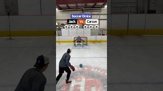 Soccer On Ice! (Carson Vs Jack) #carsoncurran #carsonhockey #hockey #soccer