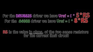 Vref formula for common step motor drivers