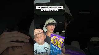 Two-year-old tries blue Takis for the first time 🥵🤯￼