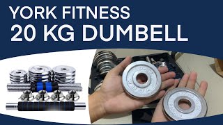 York Fitness 20 KG Dumbbell - Unboxing \u0026 Piece by Piece Camera Shot