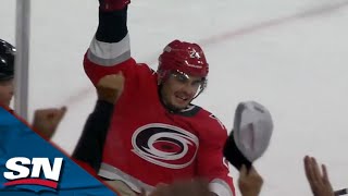 Hurricanes' Seth Jarvis Completes First NHL Hat Trick With Slick Breakaway Goal