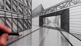 How to Draw a Road and Bridge in 2-Point Perspective