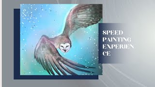SPEEDPAINT OWL DIGITAL WATERCOLOR speedpainting/ timelapse drawing process/ wildlife art Speed Paint