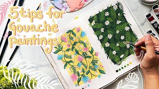 5 Things To Improve Your Gouache Paintings | Relaxing Painting With Gouache