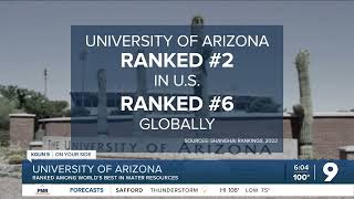 University of Arizona ranked among world's best in water resources