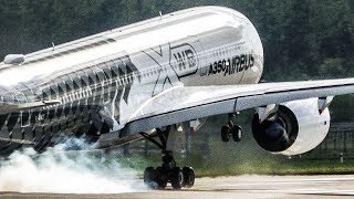 AIRBUS A350 near VERTICAL TAKEOFF and great VISUAL APPROACH - ILA 2018 Airshow (4K)