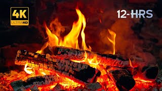 4K Natural Fireplace by the old Monastery 🔥Pure Crackling Sounds 📺 12-Hour