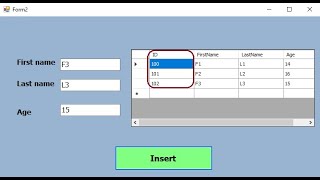 C# tutorial: Insert data with column Auto increment number to datagridview in C#
