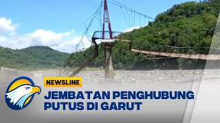 Jembatan Gantung di Garut Terputus Akibat Hujan Deras