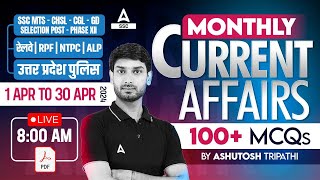 April Month Complete Current Affairs 2024 | Best 100+ Current Affairs MCQs By Ashutosh Sir