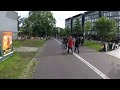 pedestrians on the bike path