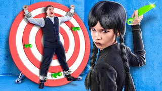 RICH ENID’s DAD vs BROKE WEDNESDAY’s DAD!  Wednesday Addams and Enid Are Children!Funny Stories!