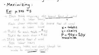 6.2 Linear Programming Maximize