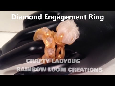 Rainbow Loom DIAMOND ENGAGEMENT BLING RING WEDDING CHARM Tutorial by Crafty Ladybug Rainbow Loom DIAMOND ENGAGEMENT BLING RING WEDDING CHARM Tutorial by Crafty Ladybug