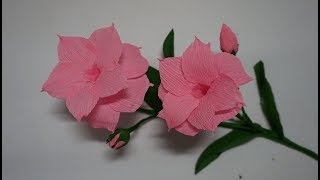 Cómo hacer flores de papel/Flor de papel crepom/Hermosa Flor-Manualidades