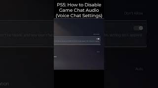 PS5: How to Disable Game Chat Audio (Voice Chat Settings)