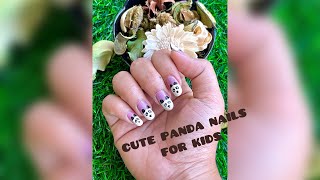 കുട്ടികൾക്കു വേണ്ടി ഒരു cute Nail art🐼😍 Cute nail art for kids🥰 #nailart #kids