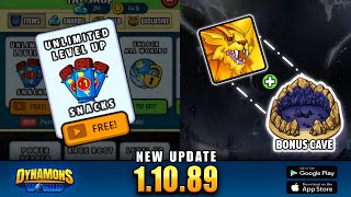 New Update 1.10.89 in Dynamons World | Unlimited Level Up Snacks 😱