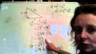 Pythagoras - Finding short side example