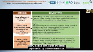 Exploring psycho-oncological \u0026 psychosocial challenges, losses \u0026 grief in intermediate grade glioma