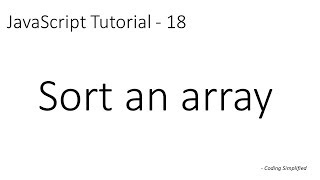 JavaScript Tutorial - 18: Sort an array