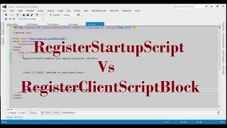 Difference Between RegisterStartupScript And RegisterClientScriptBlock