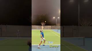 Tennis serve technique slow motion