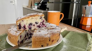 Easy BLUEBERRY CAKE recipe - soft like a sponge cake but moist like a chocolate cake