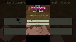 Girls bridgeing vs Boys bridgeing in Minecraft #minecraft #shorts
