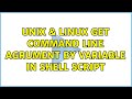 Unix & Linux: get command line agrument by variable in shell script