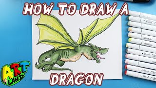 How to Draw a DRAGON FLYING