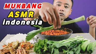 MUKBANG/ASMR INDONESIA‼️LALAPAN MENTAH SAMBEL TERASI+ikan asin dan tumis telor dadar