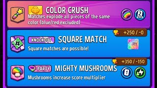 Party Rumble + Daily Modes) Mighty Mushrooms Party Rumble + gem grab show down + Dustville Duel )