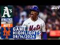 Mets vs Athletics (8/14/2024) | NY Mets Highlights | SNY