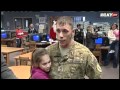 Soldier Surprises Children At School