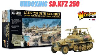 UNBOXING German SD.KFZ 250 halftrack Warlord Games Bolt Action