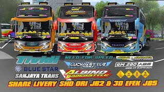 TERMBOI$$|SANJAYA TRANS ALBINO, BLUE STAR \u0026 TIVIDI|SHARE LIVERY BUSSID SHD ORI \u0026 EFEK 3D JB5 TERBARU