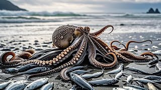 The squid fillets  which cost 300 ocean  are full of fish and attract fishermen to watch  making mo