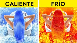 DESAFÍO EXTREMO DE CALOR VS. FRÍO || ¡Chica de fuego vs. de agua fueron adoptada