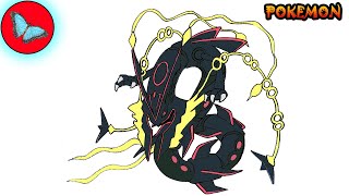 How To Draw Shiny Mega Rayquaza From Pokemon | Drawing Animals