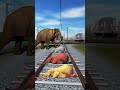 Three colour Baby 😲 Elephant vs Train funny VFX magic #shorts