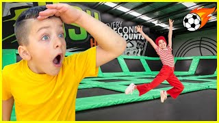 Indoor Trampoline Park! Dodgeball at Trampoline Park for Kids | Fun Videos for Kids