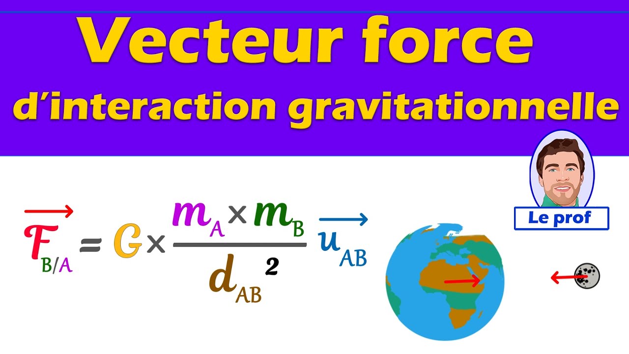 Vecteur Force Interaction Gravitationnelle (caractéristiques Et ...