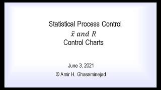 Statistical Process Control SPC control Charts xbar Chart and R Chart