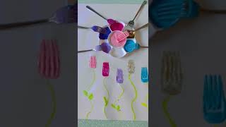 Fork Painting For Kids- Tulips