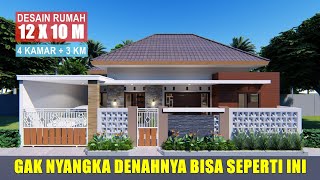 DESAIN RUMAH 12X10 METER DENGAN 4 KAMAR TIDUR DAN 3 KAMAR MANDI