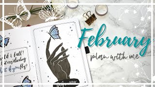 PLAN WITH ME | February 2021 Bullet Journal Setup | Butterfly theme