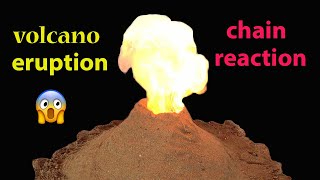 Experiment : Match Chain Reaction Amazing Fire Domino VOLCANO ERUPTION the q s a| Shen Sup