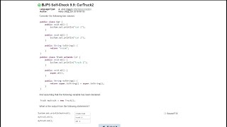 Java Practice It | Self-Check 9.9 carTruck2 | classes, inheritance, mystery